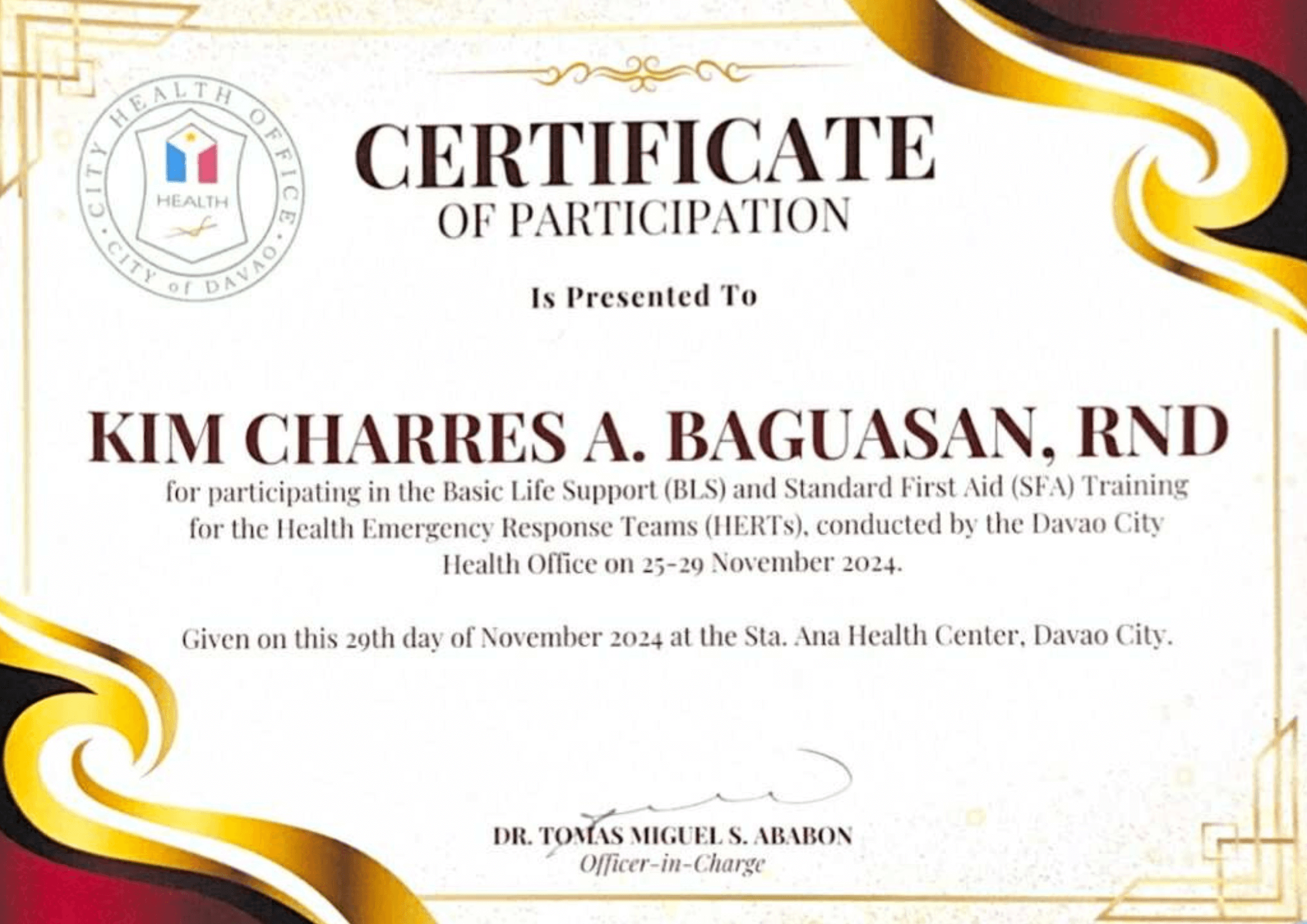 k.c. baguasan, rnd trainings 2