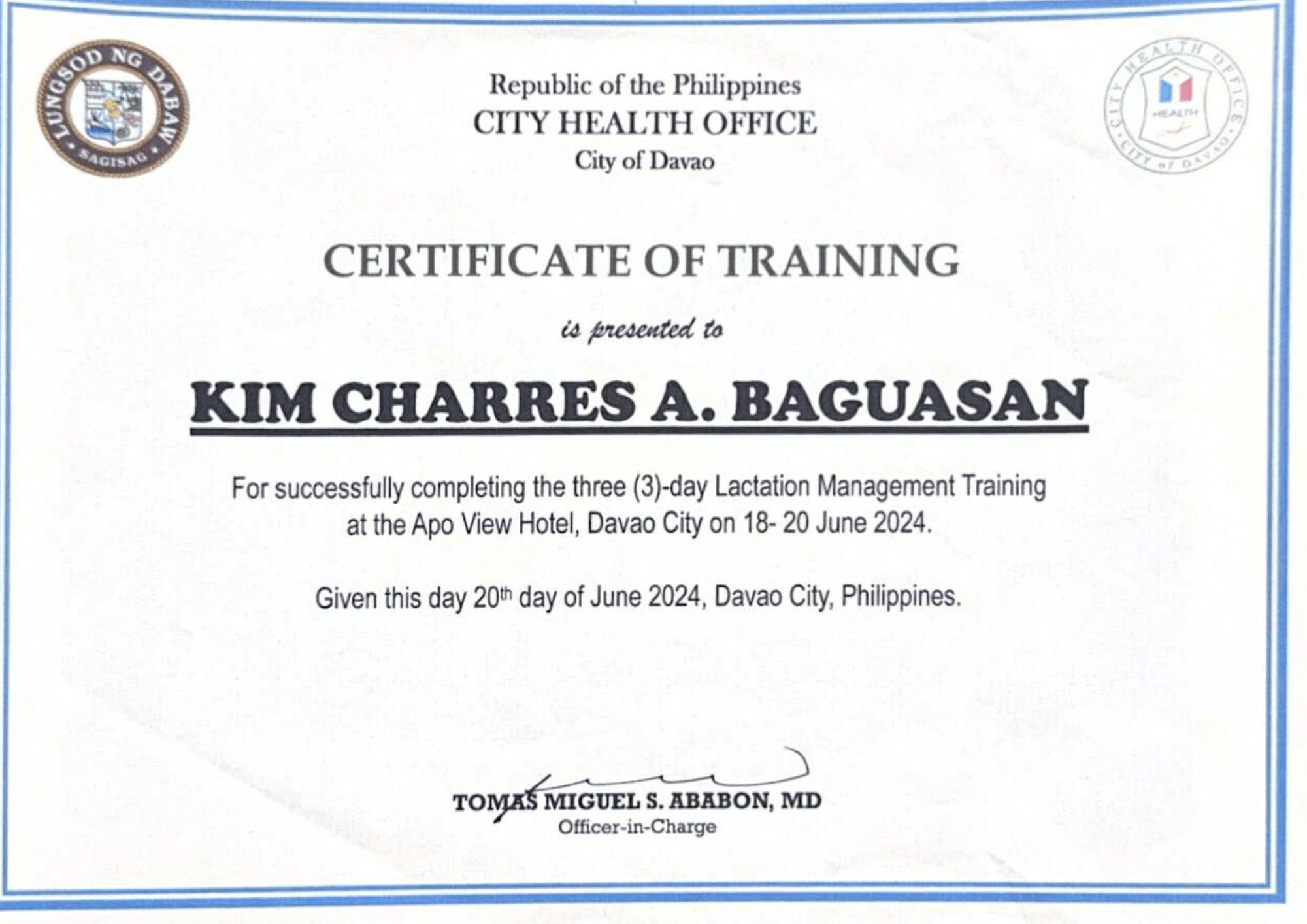 k.c. baguasan, rnd trainings 4